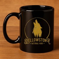 Yellowstone National Park Howling Wolf 11oz C Handle Ceramic Mug
