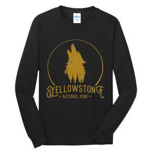 Yellowstone National Park Howling Wolf Tall Long Sleeve T-Shirt