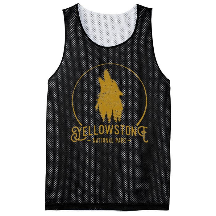 Yellowstone National Park Howling Wolf Mesh Reversible Basketball Jersey Tank