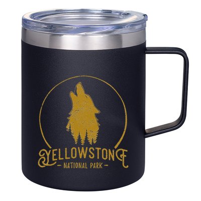 Yellowstone National Park Howling Wolf 12oz Stainless Steel Coffee Mug