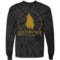 Yellowstone National Park Howling Wolf Tie-Dye Long Sleeve Shirt