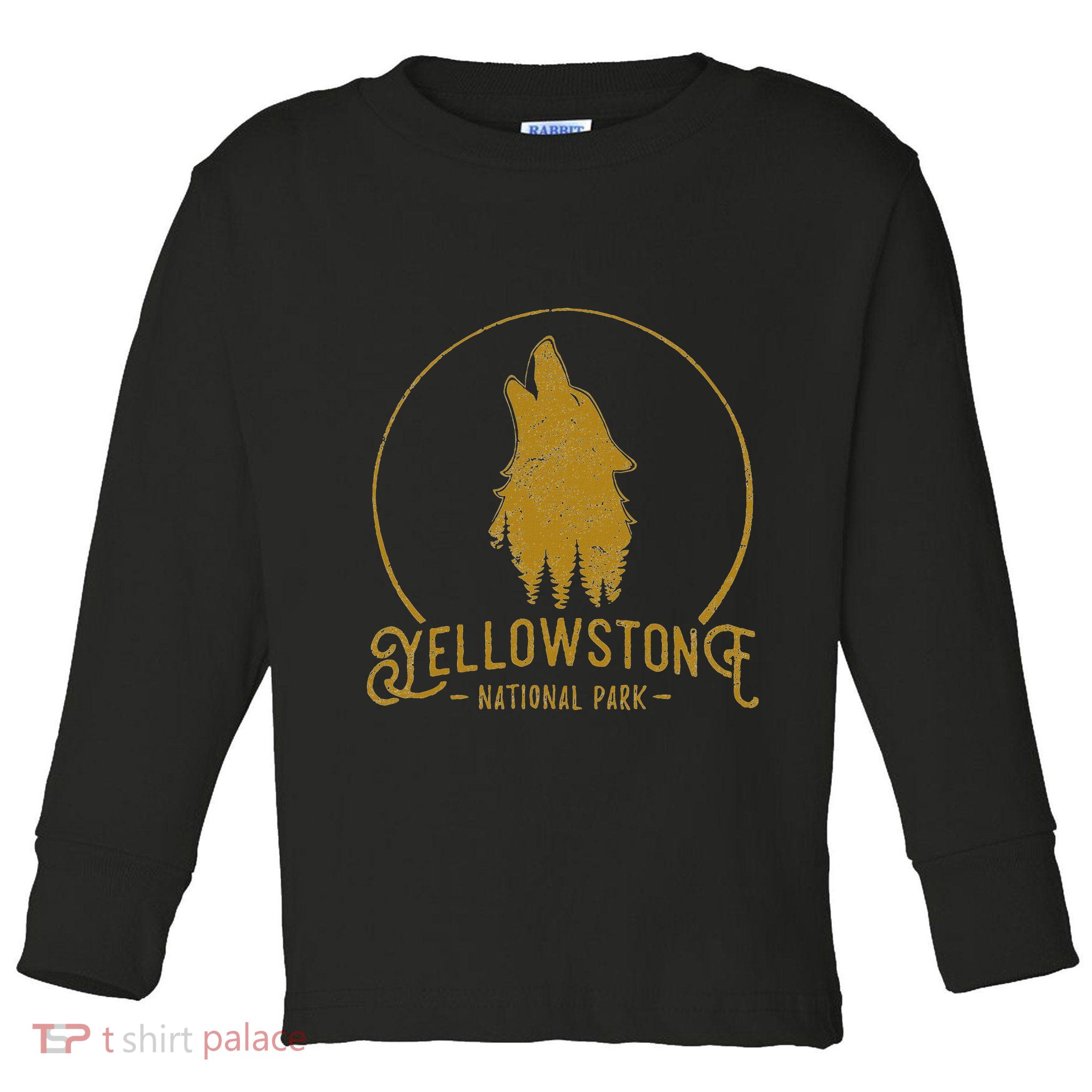 Yellowstone National Park Howling Wolf Toddler Long Sleeve Shirt