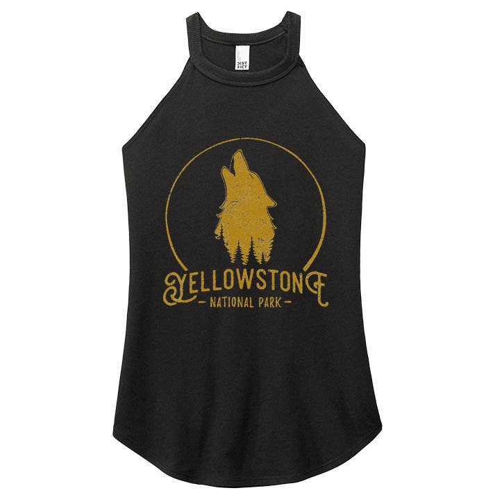 Yellowstone National Park Howling Wolf Women's Perfect Tri Rocker Tank