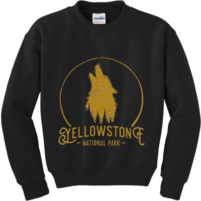 Yellowstone National Park Howling Wolf Kids Sweatshirt