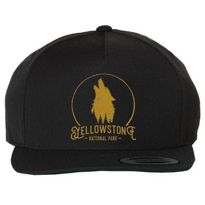 Yellowstone National Park Howling Wolf Wool Snapback Cap