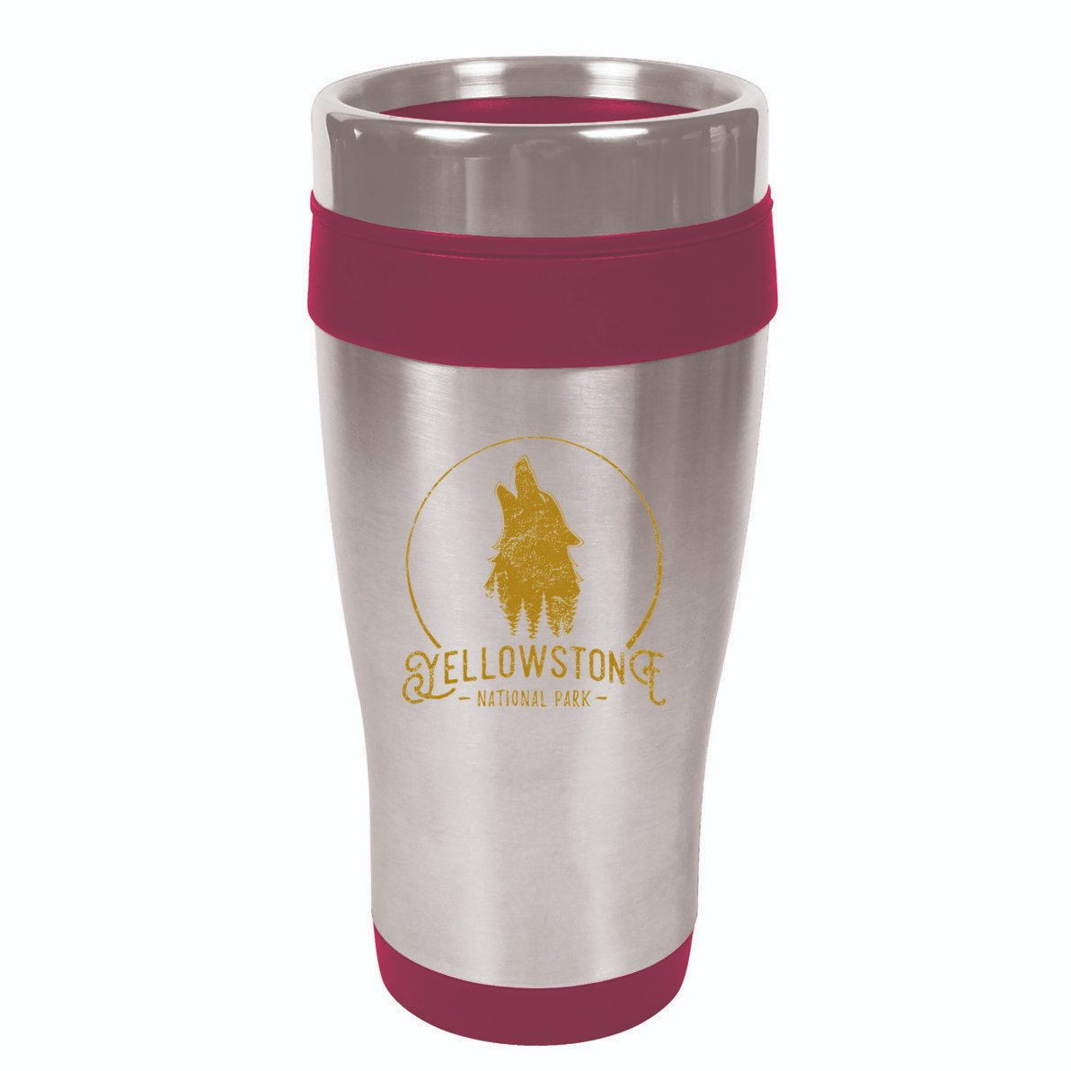 Yellowstone National Park Howling Wolf 16oz Travel Tumbler