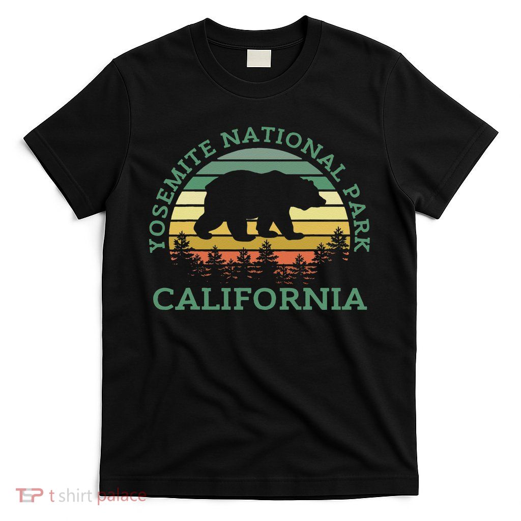 Yosemite National Park California Bear Nature Outdoors Retro T-Shirt