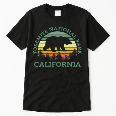 Yosemite National Park California Bear Nature Outdoors Retro Tall T-Shirt