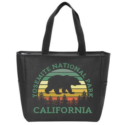 Yosemite National Park California Bear Nature Outdoors Retro Zip Tote Bag
