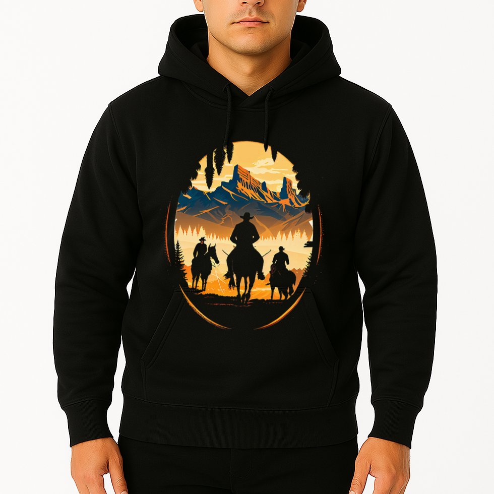Yellowstone National Park Cowboys On Horses Hoodie