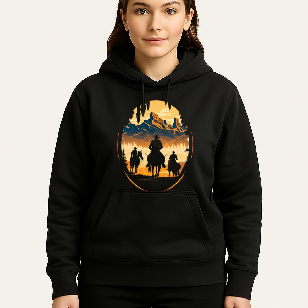 Yellowstone National Park Cowboys On Horses Hoodie