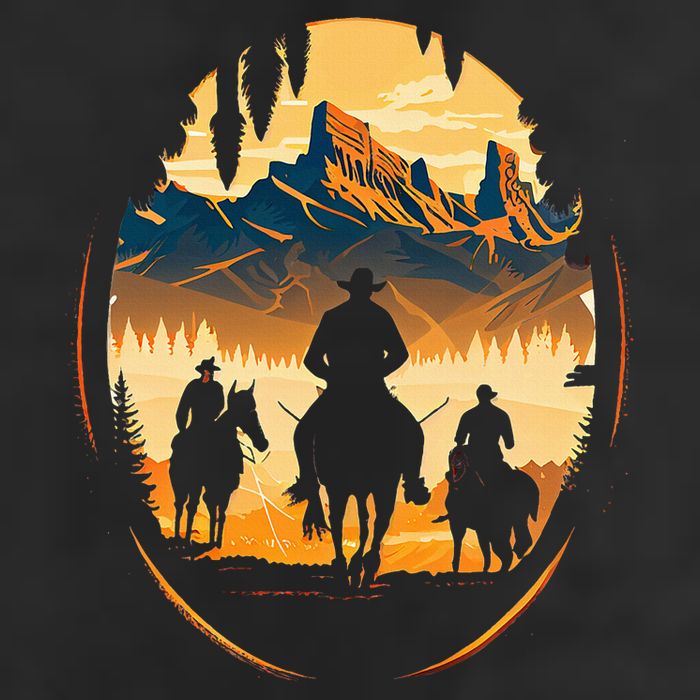 Yellowstone National Park Cowboys On Horses Hat