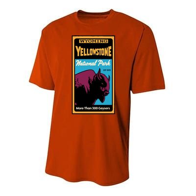 Yellowstone National Park Bison Performance Sprint T-Shirt