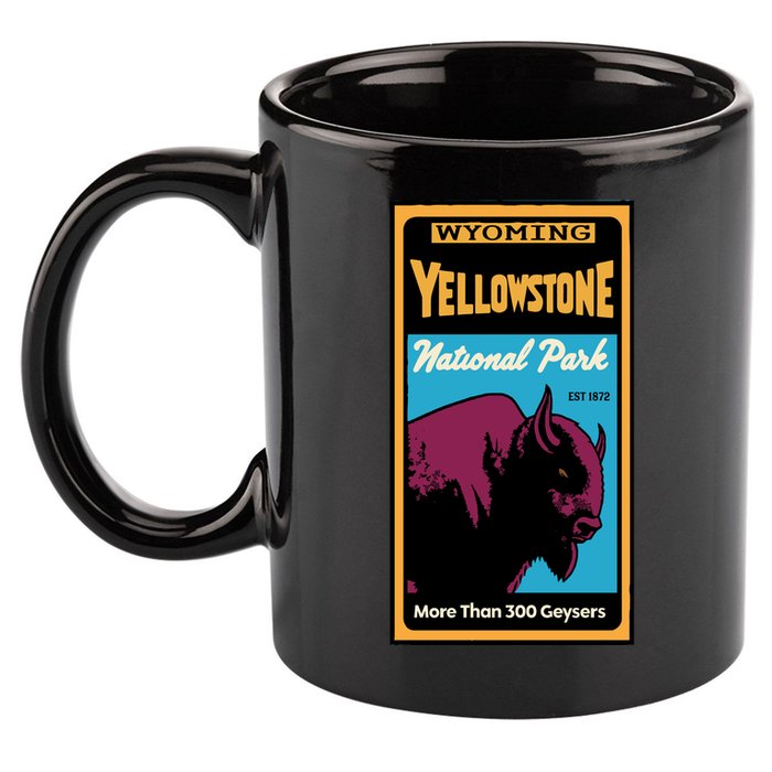 Yellowstone National Park Bison 11oz C Handle Ceramic Mug