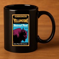Yellowstone National Park Bison 11oz C Handle Ceramic Mug