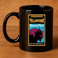 Yellowstone National Park Bison 11oz C Handle Ceramic Mug