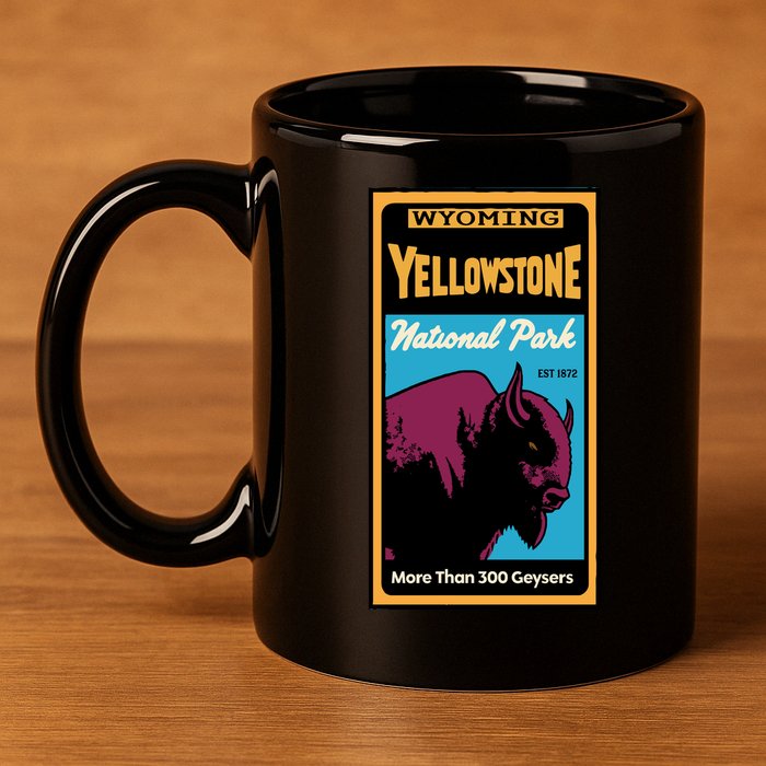 Yellowstone National Park Bison 11oz C Handle Ceramic Mug