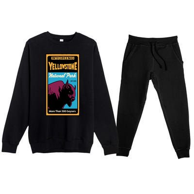 Yellowstone National Park Bison Premium Crewneck Sweatsuit Set