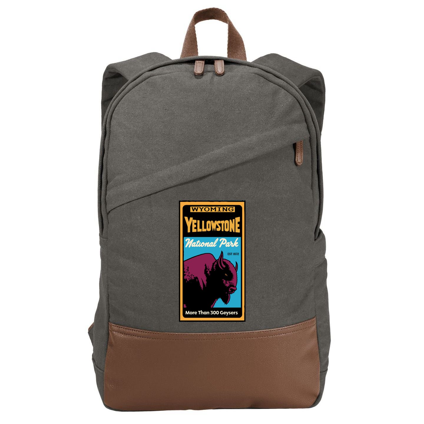 Yellowstone National Park Bison Cotton Canvas Backpack