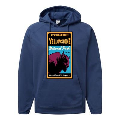 Yellowstone National Park Bison Performance Fleece Hoodie