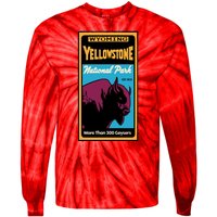 Yellowstone National Park Bison Tie-Dye Long Sleeve Shirt