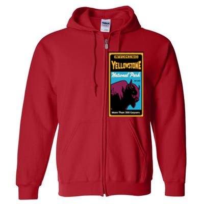 Yellowstone National Park Bison Full Zip Hoodie