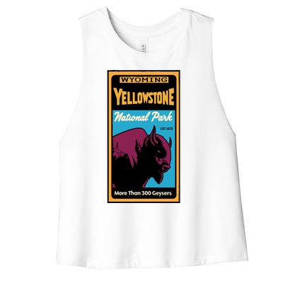 Yellowstone National Park Bison Women's Racerback Cropped Tank