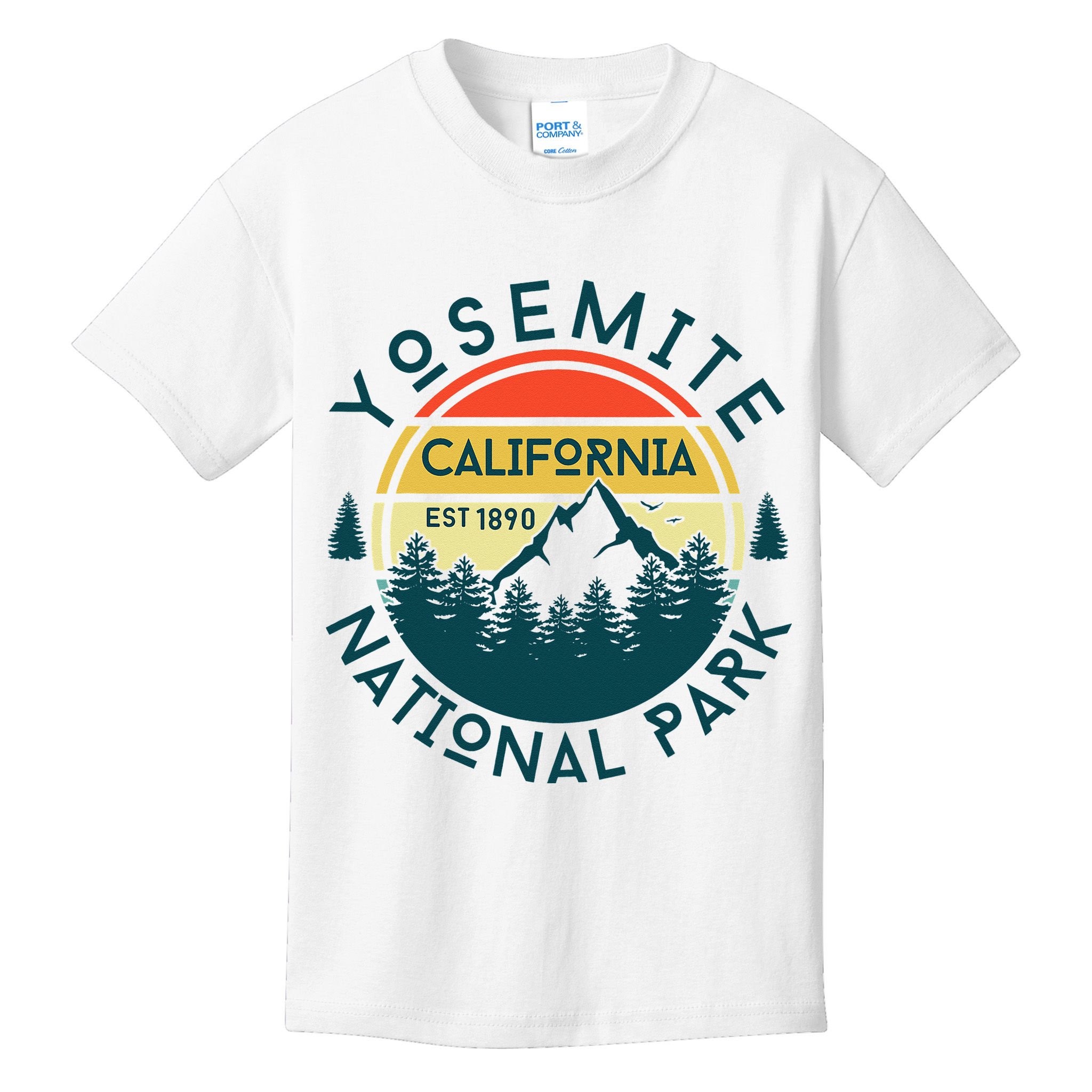 Yosemite National Park California Hiking Nature Outdoors Kids T-Shirt