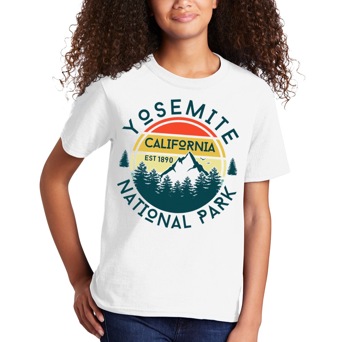Yosemite National Park California Hiking Nature Outdoors Kids T-Shirt