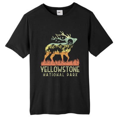 Yellowstone National Park Retro Vintage Mountain Elk Gift Tall Fusion ChromaSoft Performance T-Shirt