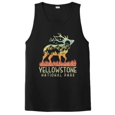 Yellowstone National Park Retro Vintage Mountain Elk Gift PosiCharge Competitor Tank