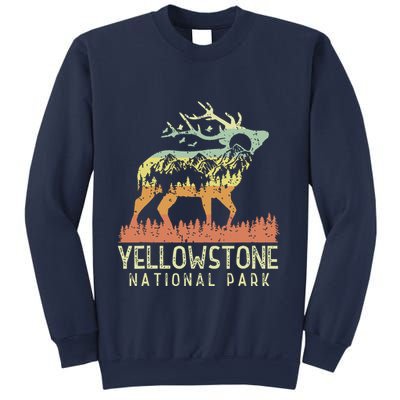 Yellowstone National Park Retro Vintage Mountain Elk Gift Sweatshirt