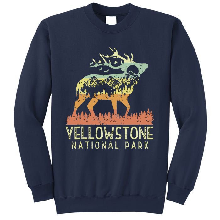 Yellowstone National Park Retro Vintage Mountain Elk Gift Sweatshirt