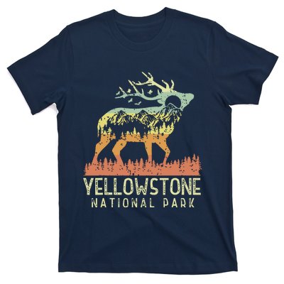 Yellowstone National Park Retro Vintage Mountain Elk Gift T-Shirt