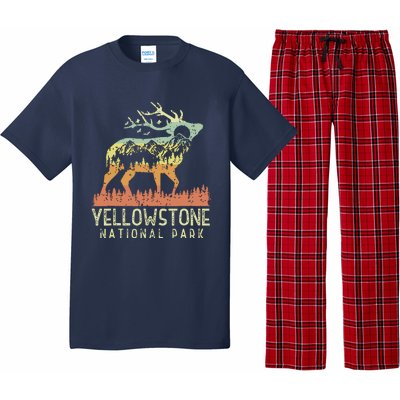 Yellowstone National Park Retro Vintage Mountain Elk Gift Pajama Set