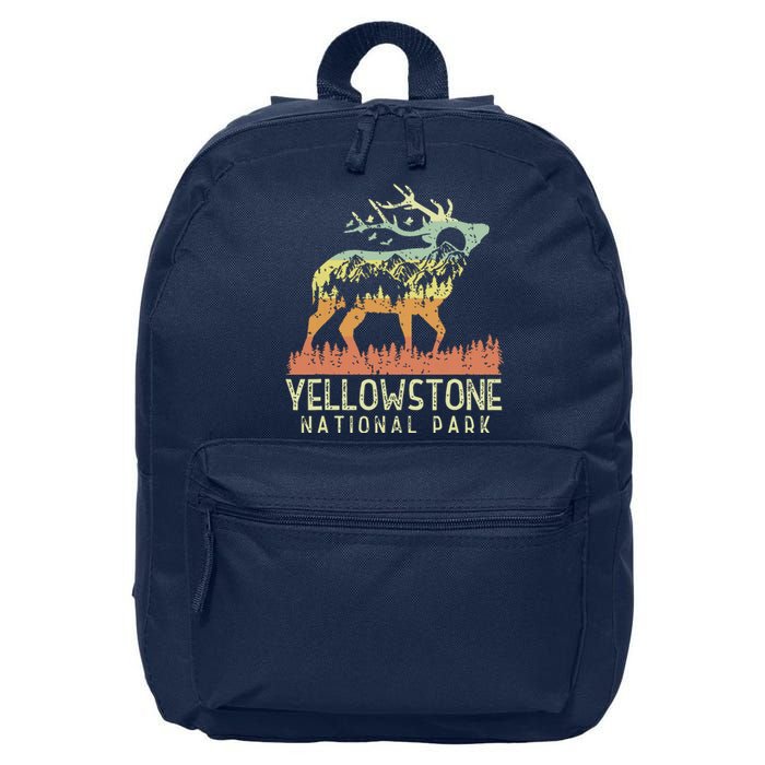 Yellowstone National Park Retro Vintage Mountain Elk Gift 16 in Basic Backpack