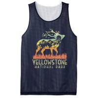 Yellowstone National Park Retro Vintage Mountain Elk Gift Mesh Reversible Basketball Jersey Tank