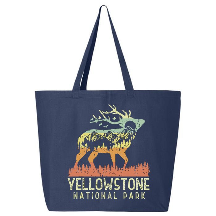 Yellowstone National Park Retro Vintage Mountain Elk Gift 25L Jumbo Tote