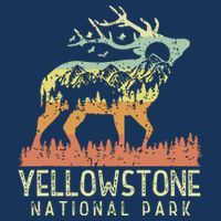 Yellowstone National Park Retro Vintage Mountain Elk Gift Kids T-Shirt