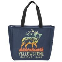 Yellowstone National Park Retro Vintage Mountain Elk Gift Zip Tote Bag