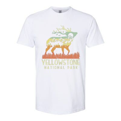 Yellowstone National Park Retro Vintage Mountain Elk Gift Softstyle® CVC T-Shirt