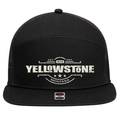 Yellowstone National Park Est. 1872 Montana Wild West Spirit 7 Panel Mesh Trucker Snapback Hat