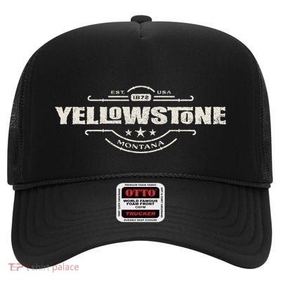 Yellowstone National Park Est. 1872 Montana Wild West Spirit High Crown Mesh Back Trucker Hat