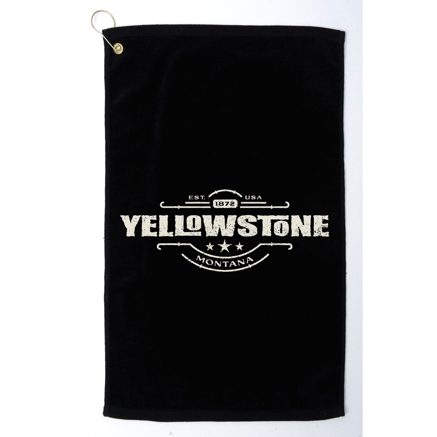 Yellowstone National Park Est. 1872 Montana Wild West Spirit Golf Towel