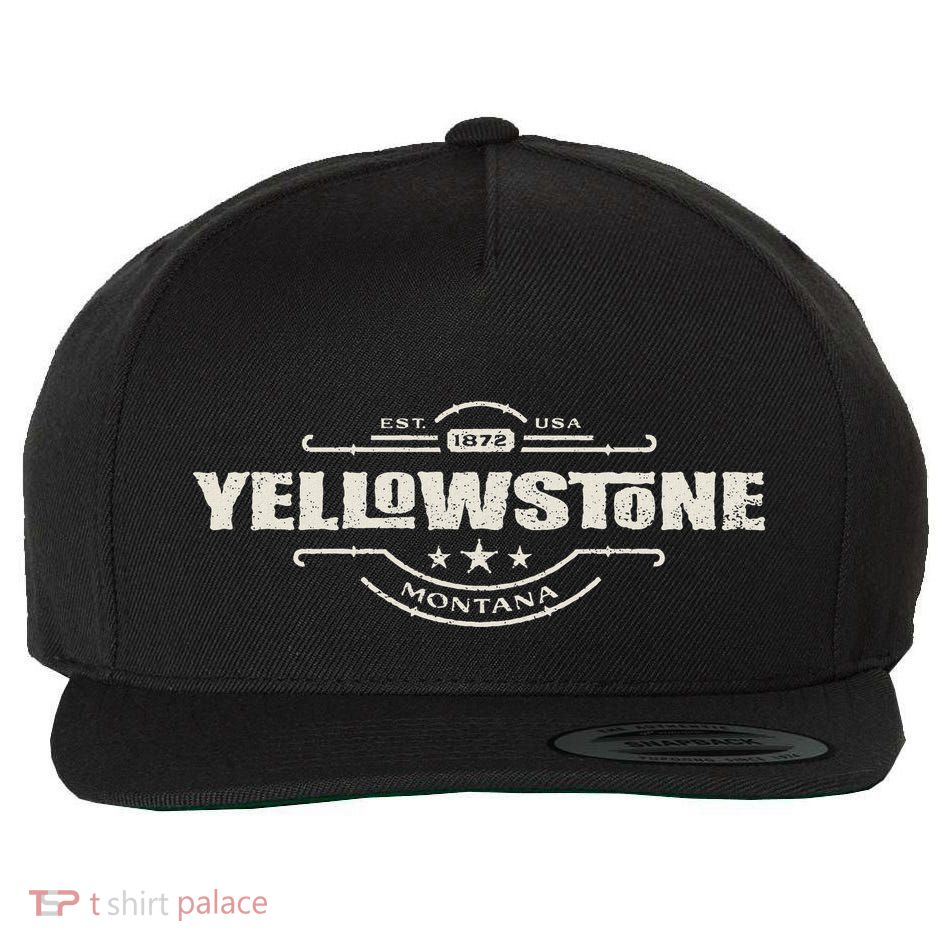 Yellowstone National Park Est. 1872 Montana Wild West Spirit Wool Snapback Cap
