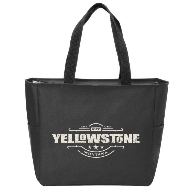 Yellowstone National Park Est. 1872 Montana Wild West Spirit Zip Tote Bag
