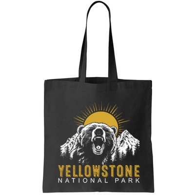 Yellowstone National Park Vintage Wild Bear Sunset Bag