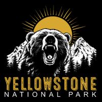 Yellowstone National Park Vintage Wild Bear Sunset Bag