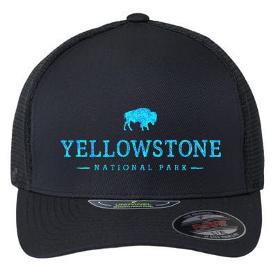 Yellowstone National Park Colorful Buffalo Flexfit Unipanel Trucker Cap