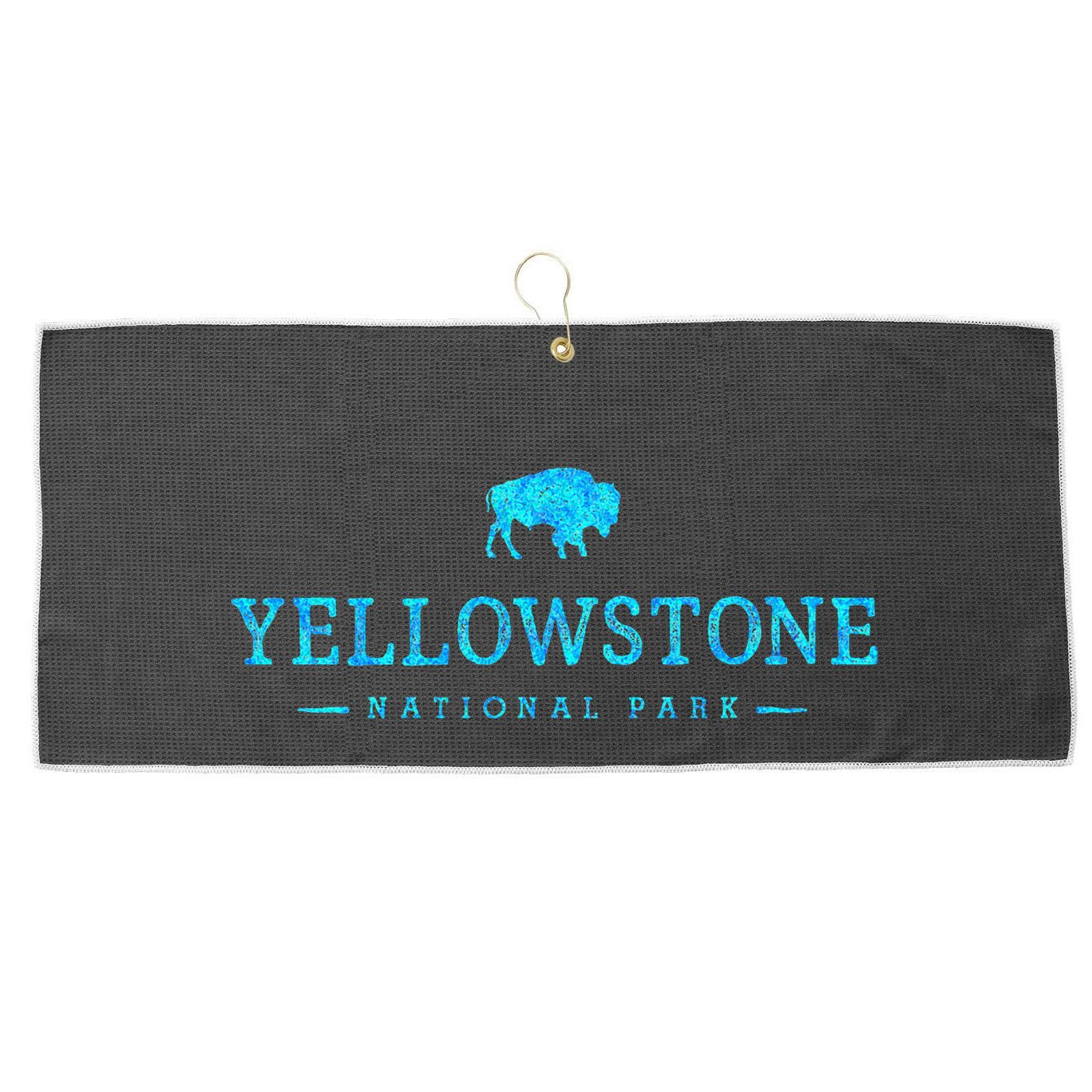 Yellowstone National Park Colorful Buffalo Large Microfiber Waffle Golf Towel